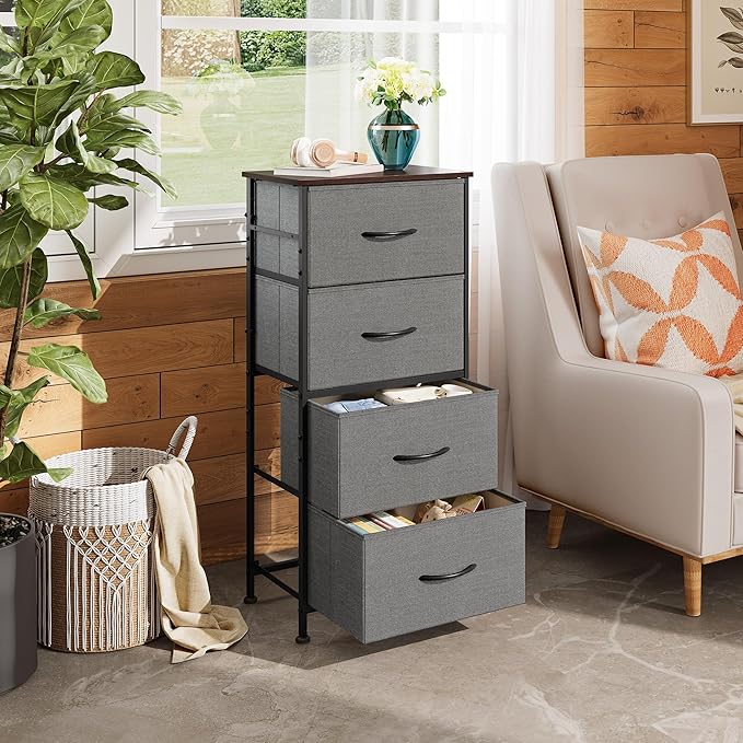 WLIVE Dresser with 4 Drawers, Storage Tower, Organizer Unit, Fabric Dresser - Image 2
