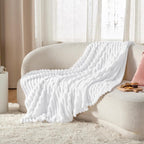 Bedsure Soft Throw Blanket for Couch Decor Gifts Bright White 50"x60" | - Image 6
