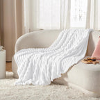 Bedsure Soft Throw Blanket for Couch Decor Gifts Bright White 50"x70" | - Image 6
