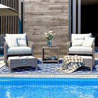 Pamapic Outdoor Furniture 5 Piece Patio Conversation Set, Wicker Rattan Patio - Image 3