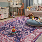Area Rugs for Living Room, 6x9 Washable Area Rug for Bedroom, Retro Floral - Image 8