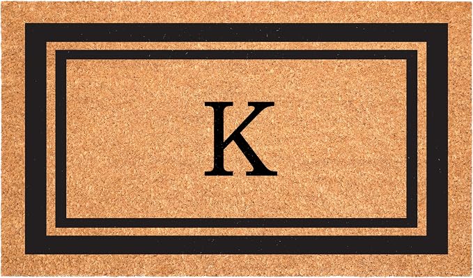 Calloway Mills 152961830K Black Border 18" x 30" Monogram Doormat by Callowaymills