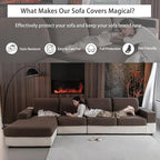 OHSIO Couch Cushion Covers for Sectional Sofa, Stretch Soft Sofa Slipcovers - Image 5