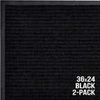 Front Door Mat, Indoor Outdoor Welcome Entryway Muddy Entrance, 36x24 Black | - Image 7