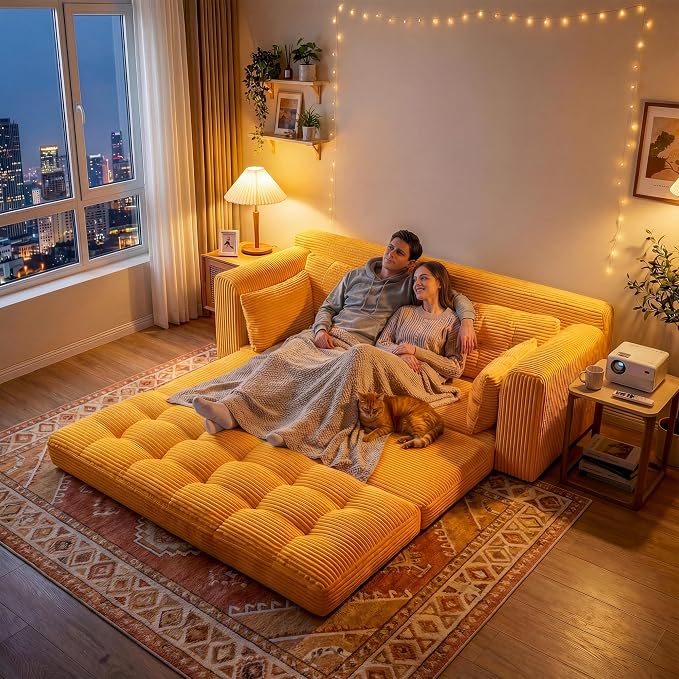 Homkdom 3 Seater Convertible Folding Sofa Bed, Pull Out Sleeper Sofa - Image 2