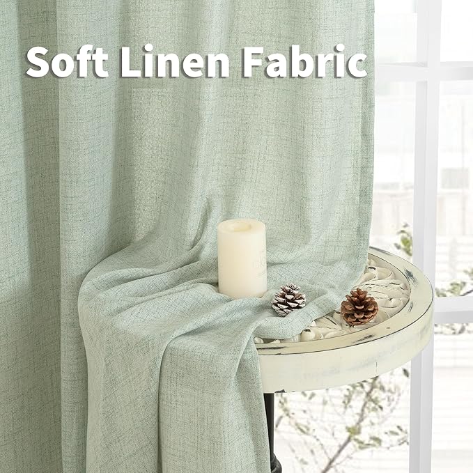 YoungsTex Sage Green Linen Curtains - Image 7