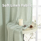 YoungsTex Sage Green Curtains, Linen Semi Sheer Drapes 84 Inch Long 2 Panel | - Image 8