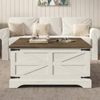 Furnideco 35.5''W Square Coffee Table Farmhouse Lift top Coffee Table - Image 4