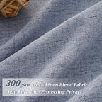 Extra Long 108 Inch Dusty Blue Pleated Linen Light Filtering Sheer Curtains - Image 2