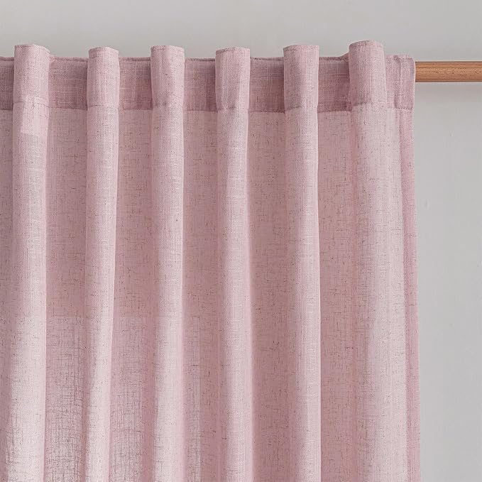 MYSKY HOME Pink Curtains 72 Inch Length - Image 2
