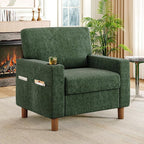 Mid Century Modern Accent Chair, Chenille Comfy Living Room Arm Chairs by ErdoruLiving