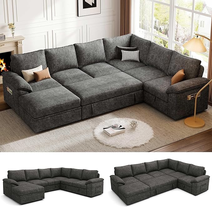 108 Inch Sectional Sleeper Sofa by Unknown