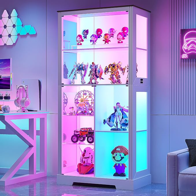 71” Glass Display Cabinet with RGB Light by LVifurSmartFurniture