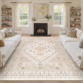 8x10 Area Rugs for Living Room, Large Washable Rug, Dining Room, Low Pile by Zesthome