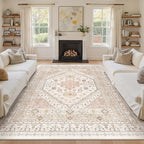 8x10 Area Rugs for Living Room, Large Washable Rug, Dining Room, Low Pile by Zesthome