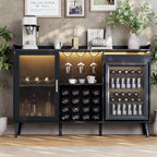 Coffee Bar Cabinet with Fridge Space, Liquor Cabinet with Wine Rack & Drawer - Image 8