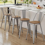 Andeworld Metal Bar Stools Set of 4, 26 inch Counter Height Barstools by Andeworld