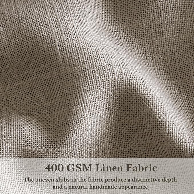 Extra Long Semi Sheer Linen Pleat Curtains Burlywood Birch 126 Inch Long | - Image 4