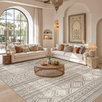 cotiled Boho 7x9 Area Rug for Living Room: Large Moroccan Washable Rug | Solve - Image 4