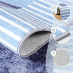 Ompaa Living Room Rug 5x8 Blue Area Rug Machine Washable Rug Non Slip Indoor - Image 5