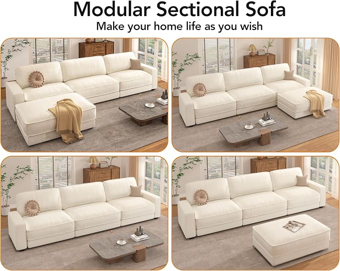Vipbear 120" Oversized Modular Sectional Sofa, L Shaped Couch Set - Image 8