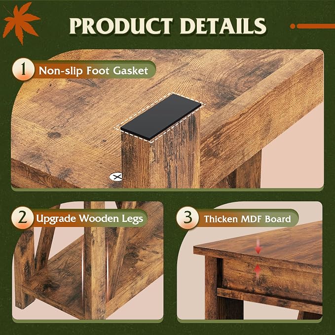 WLIVE Farmhouse End Table, Narrow Side Table - Image 6