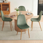 Dining Table Set for 4, Mid Century Modern 47 Inch Wooden Round Dining Table Set - Image 8