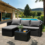 Shintenchi 4 Pieces Patio Furniture Sets, Outdoor Sofa Patio Sectional Sets All - Image 9