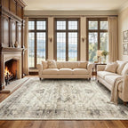 AMADA HOMEFURNISHING Washable Area Rug, Low-Profile Large Area Rug - Image 4