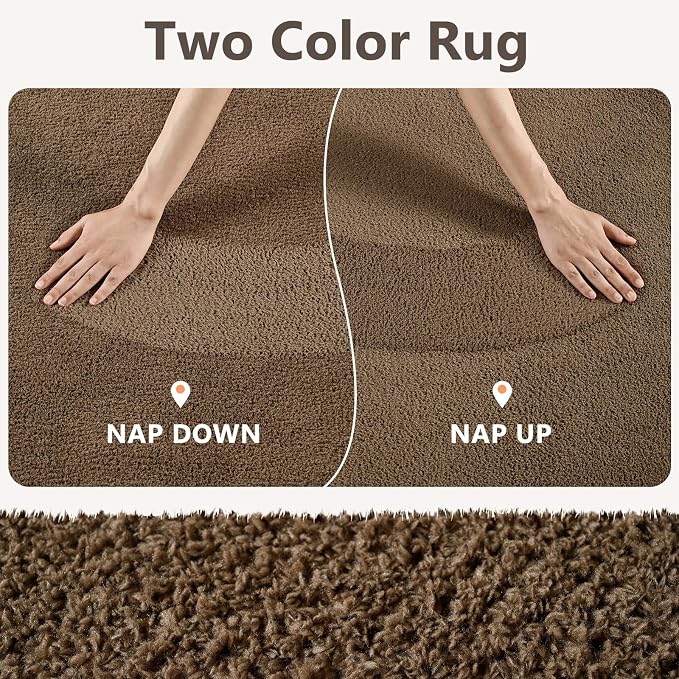 3x5 Beige Brown Solid Area Rug Washable Non-Slip Soft - Image 9