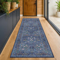 Non Slip 2x10 Dark Blue Hallway Runner - 10ft Long Runner Rugs by HazoHaus