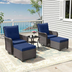 ALAULM 5-Piece Outdoor Swivel Rocking Chair Set - Image 2