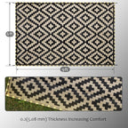 SAND MINE Reversible Mats with Led Strip Lights, Plastic Straw Rug, Modern Area - Image 2