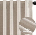 Topfinel 54 Inch Long Linen Blackout Tiers Curtains - Image 7