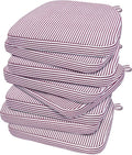 AAAAAcessories D-Shaped Chair Cushions, Machine-Washable Cover, Pinstripe Red by AAAAAcessories
