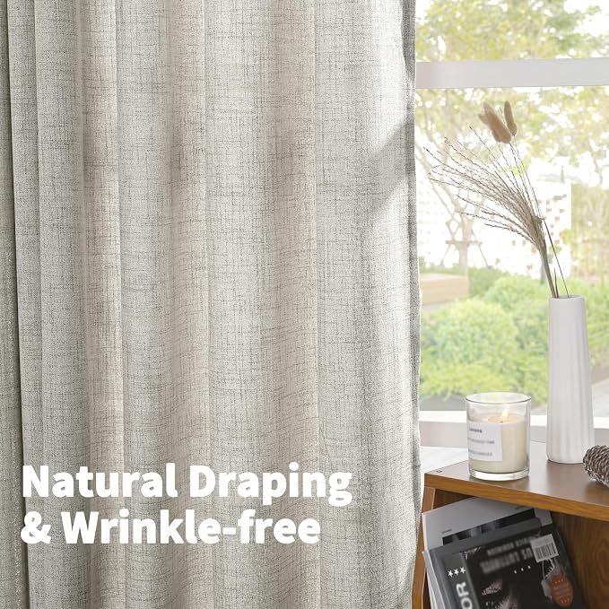 YoungsTex Linen Semi Sheer Curtains 90 Inches Long - Image 9