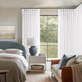 White Pinch Pleated Extra Wide Linen Curtains W60xL84 Inches Long | Linen Blend by Twodrapes