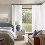 60 Inch Width Curtains 90 Inch White Linen Curtains Pinch Pleated | Linen Blend - Image 7