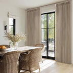 Pinch Pleat 84 Inch Semi Sheer Linen Memory Trained Curtains Camel Tan 50W | - Image 8