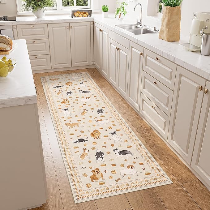 DUKINO 2x6 Kitchen Runner Rug, Washable Soft Non Slip Dog Rug, Low Pile - Image 3