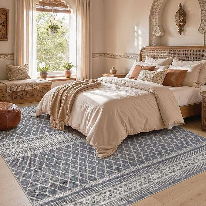cotiled Boho 8x10 Area Rugs for Living Room: Large Moroccan Washable Rug | - Image 5