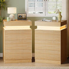 Xixini Fluted Nightstand Set of 2, Night Stand by Xixini