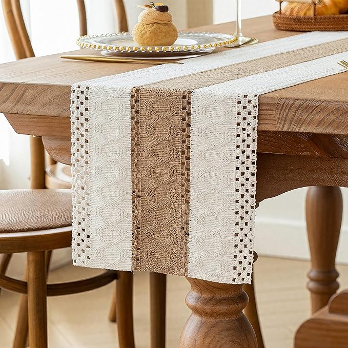 FEXIA Boho Table Runner for Home Coffee Decor 72 Inches Long Farmhouse Rustic by FEXIA