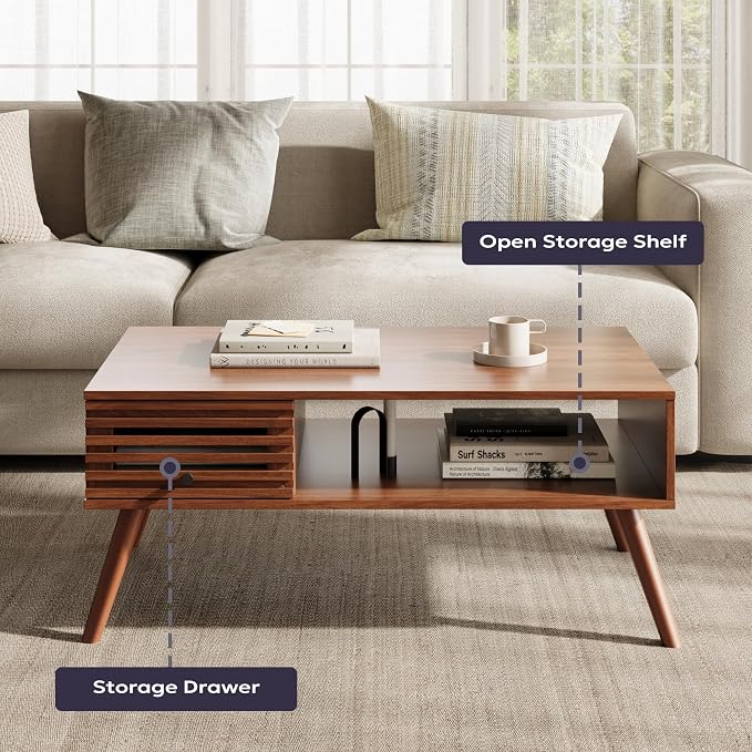 Furnify Mid Century Modern Coffee Table, CoffeeTable - Image 4