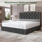 LARMACE Full Size Bed Frame Upholstered Platform Bed - Image 6