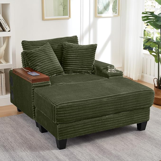 KEIKI Corduroy Storage Armrest Sofa, Single Versatile Seat - Image 6