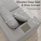 152''Modular Sectional Sofa, Large Boneless Sectional Couches - Image 4
