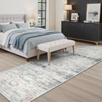 Soalmost Runner Rug 2x8 Washable Hallway Kitchen Runners Blue/Ivory | Non-Slip - Image 4