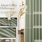 Light Sage Linen Curtains 84 Inch Length 2 Panels Set - Image 3