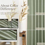 Light Sage Linen Curtains for Living Room 63 Inches Long 2 Panel Set Light - Image 3
